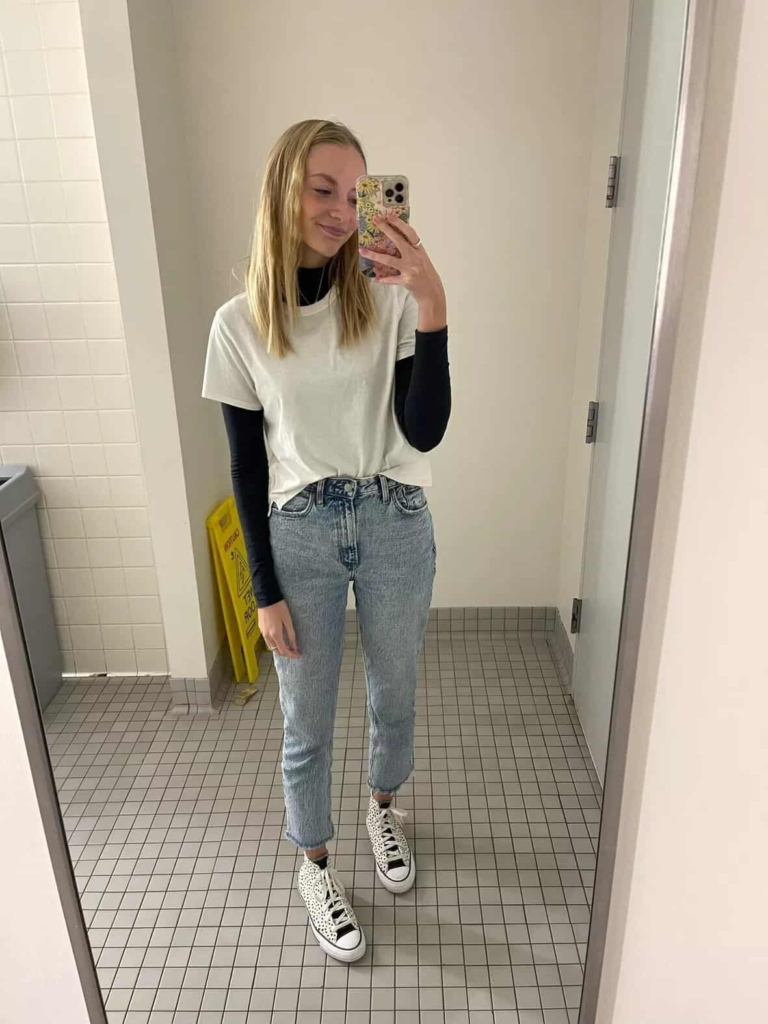 Layered Tee and Jeans Combo