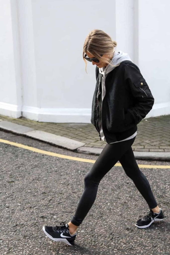 Sporty Chic: Bomber Jacket and Leggings