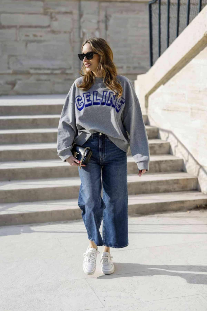 Oversized Sweatshirt and Wide-Leg Jeans