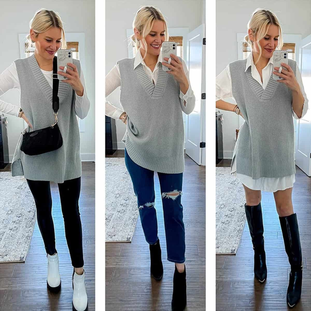 Versatile Gray Sweater Vest Combo
