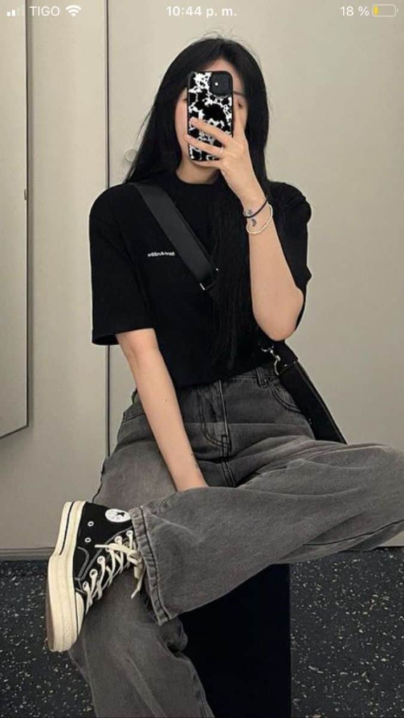 Edgy Monochrome with Crossbody Bag