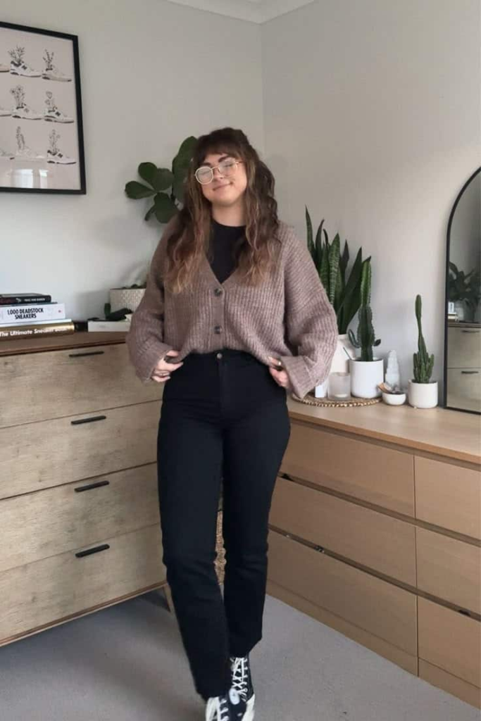 Cozy Cardigan and Classic Black Jeans