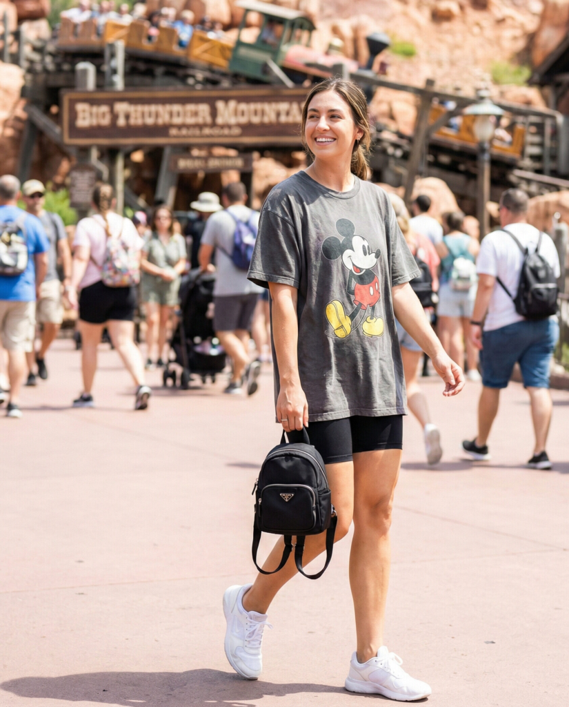 Oversized Tee with Biker Shorts
