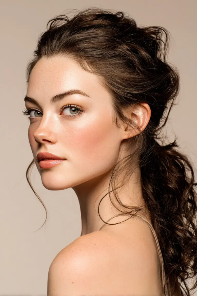 Textured Low Ponytail+