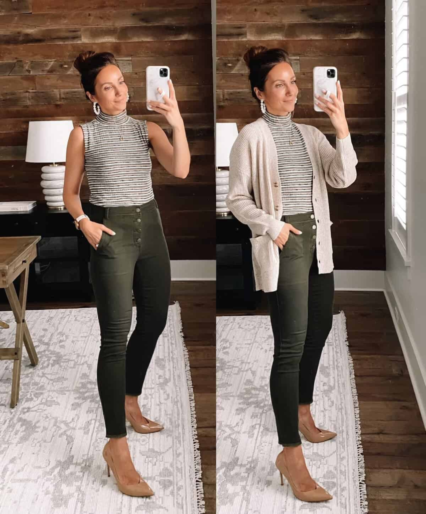 Versatile Turtleneck and Cardigan Combo