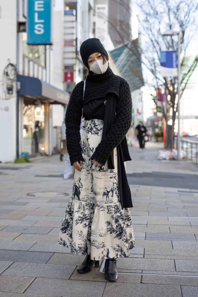 Toile-Inspired Maxi Skirt with Layers