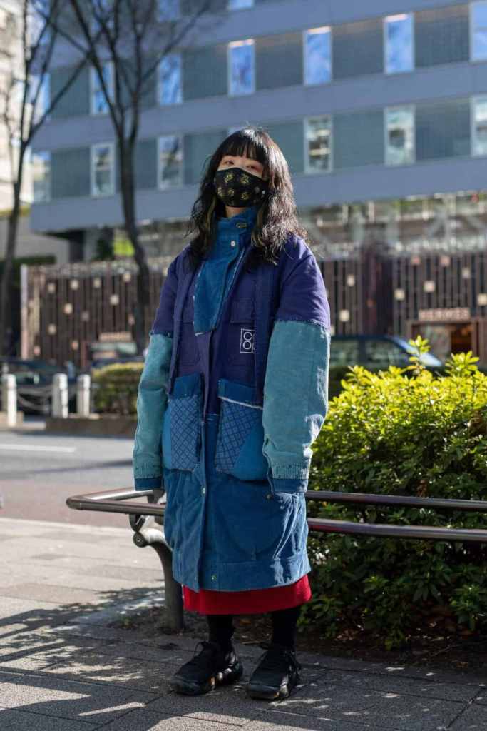Patchwork Coat in Autumn Blues