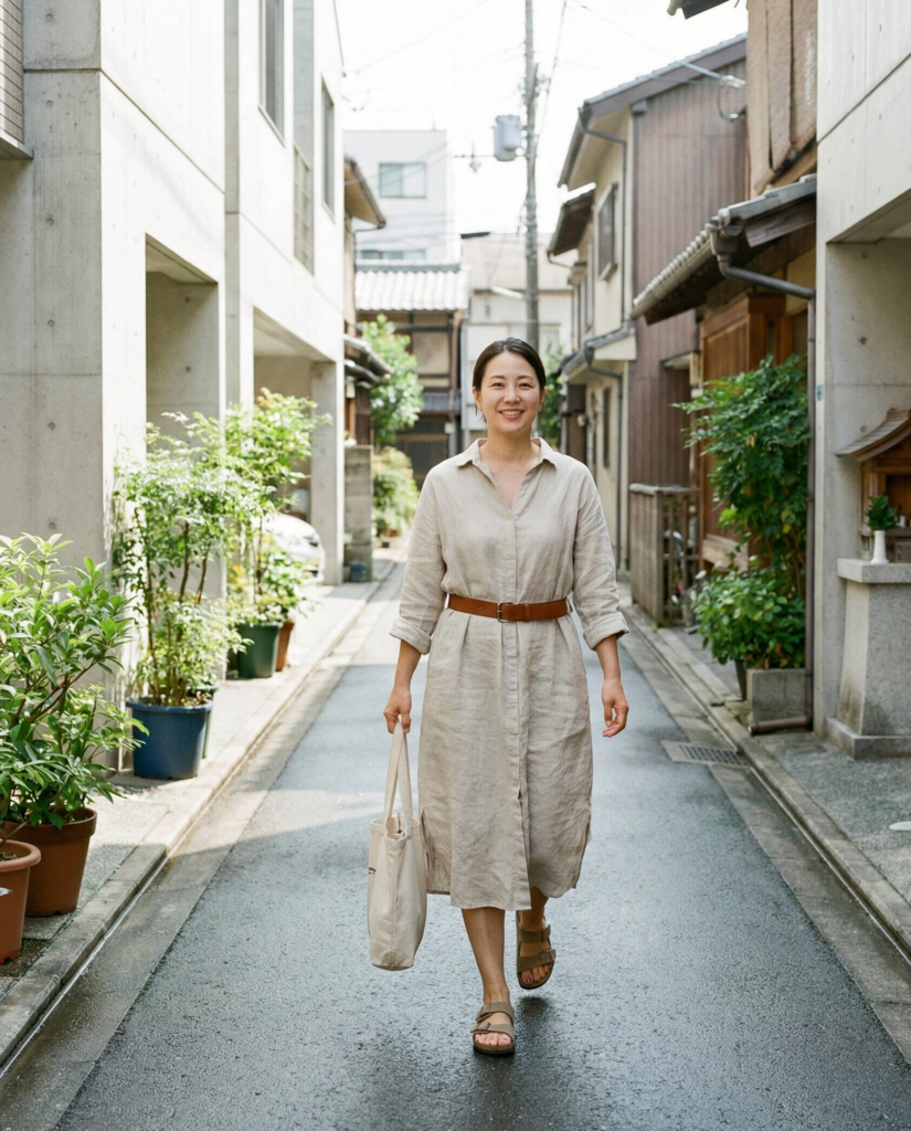 Linen Shirt Dress with Belt