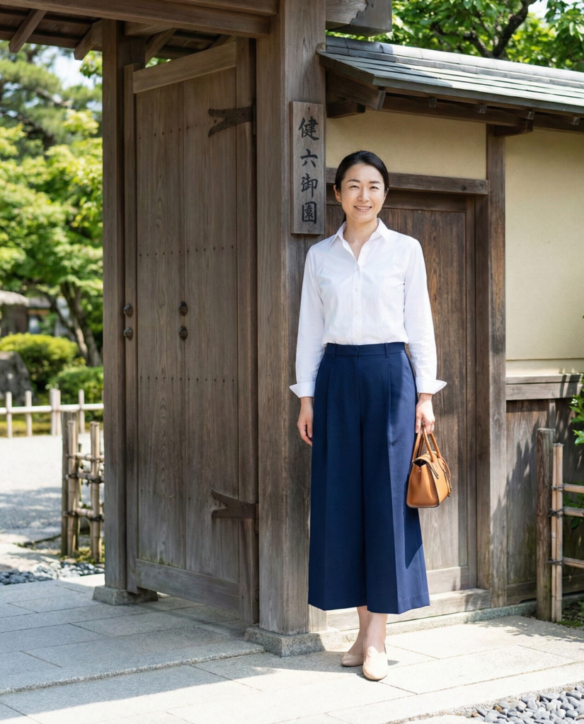 Button-Up Shirt with Culottes