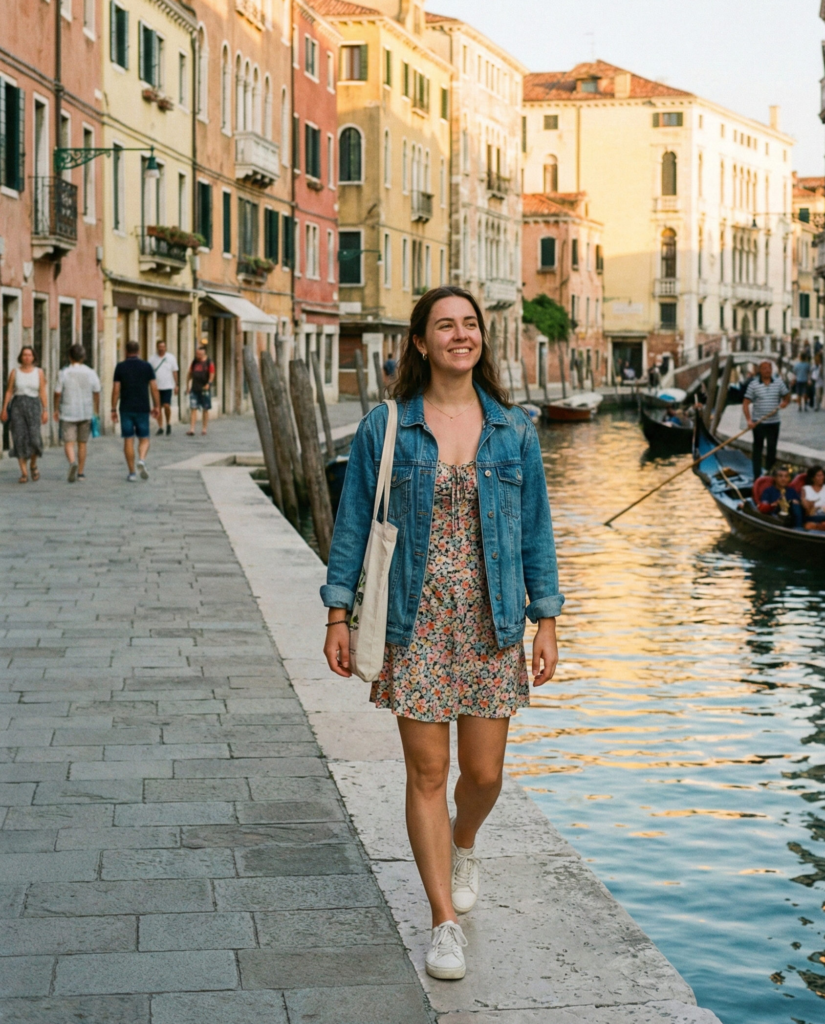 Classic Sundress with Denim Jacket