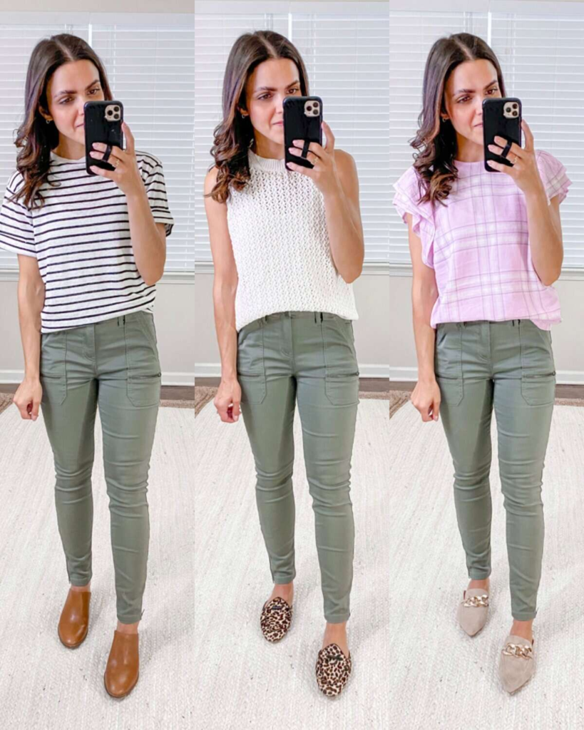 Versatile Tops with Olive Pants