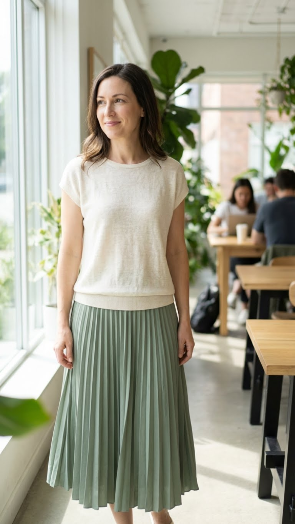 Lightweight Knit Top + Midi Skirt