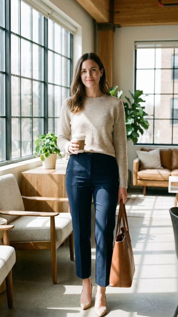 Soft Sweater + Cropped Trousers