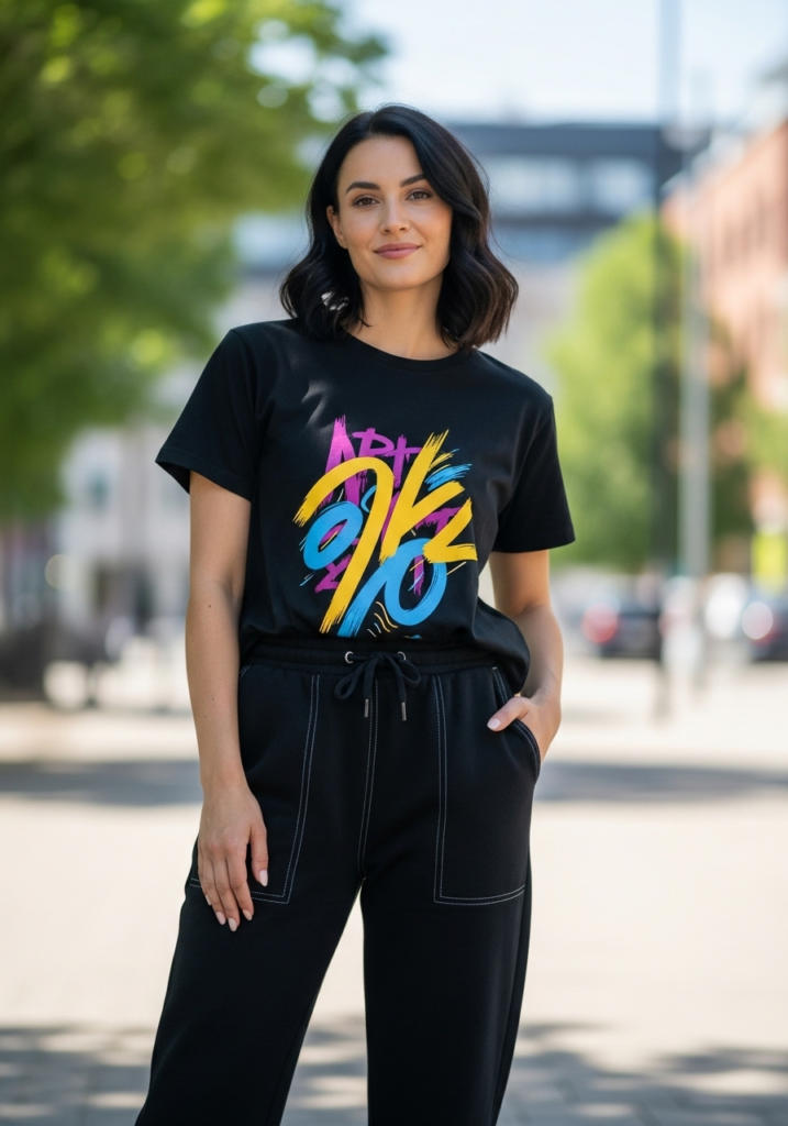Black Sweatpants + Graphic Tee
