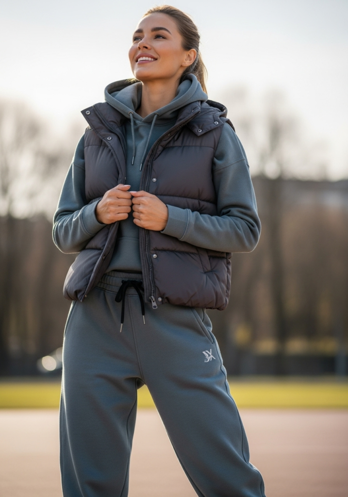 Baggy Joggers + Puffer Vest
