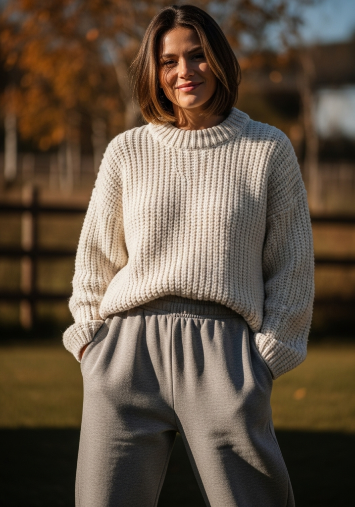  Baggy Sweats + Knit Sweater