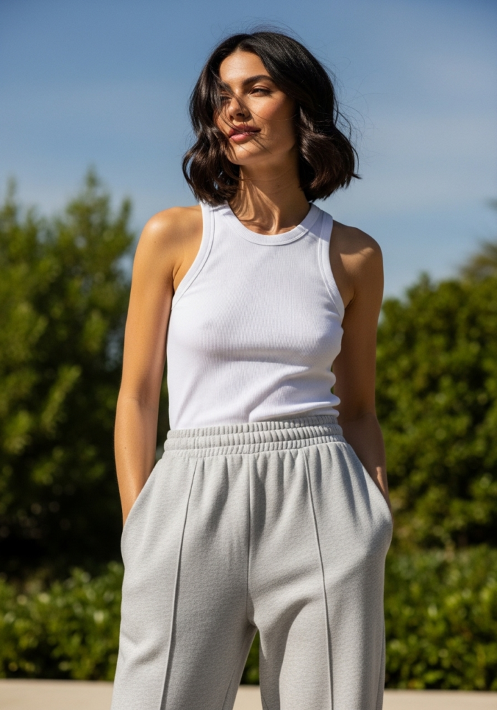 Loose Sweatpants + Simple Tank Top