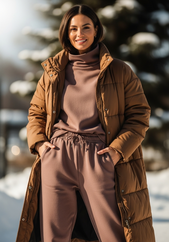 Baggy Joggers + Puffer Coat