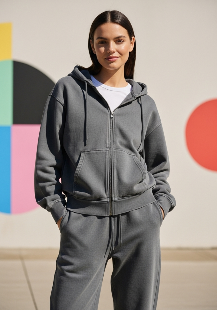Baggy Sweatpants + Zip-Up Hoodie