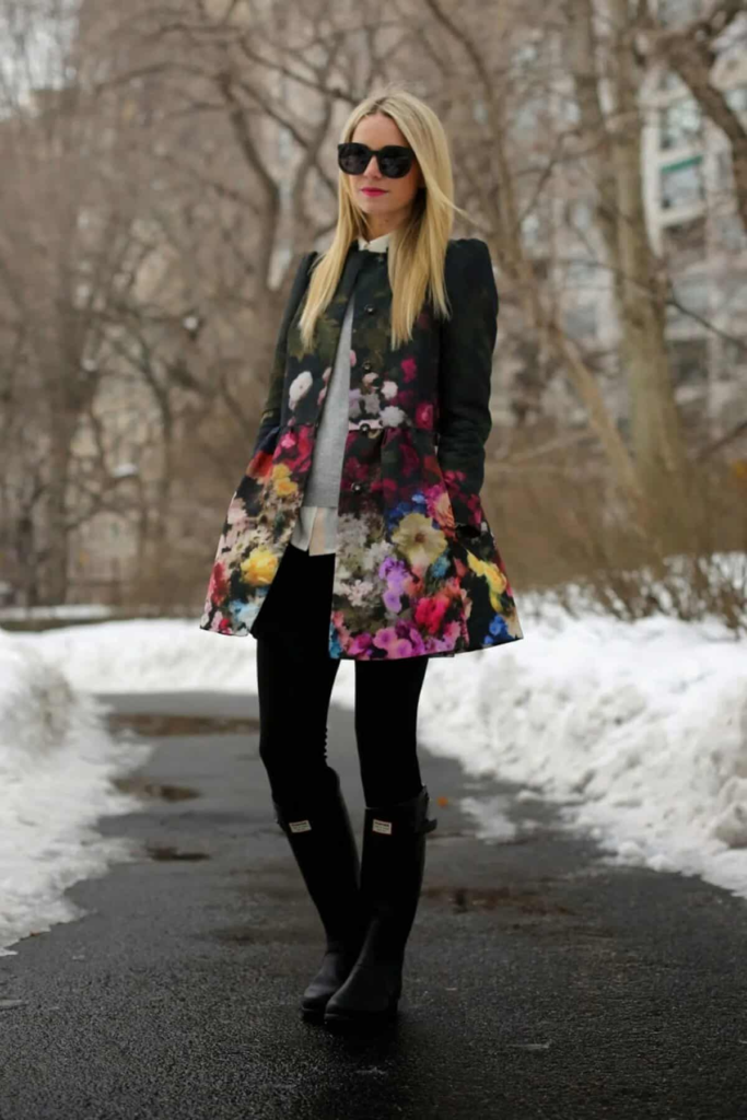Floral Statement Coat for Dreary Days