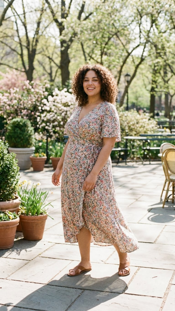 Wrap Dress + Comfortable Sandals