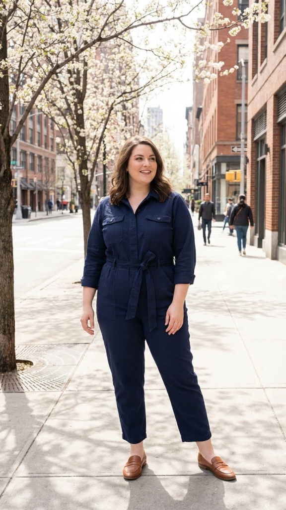 Belted Jumpsuit + Flats