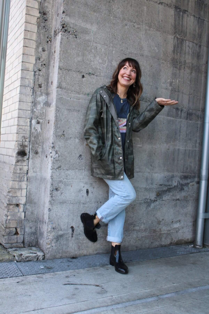 Camo Jacket and Cropped Jeans Combo