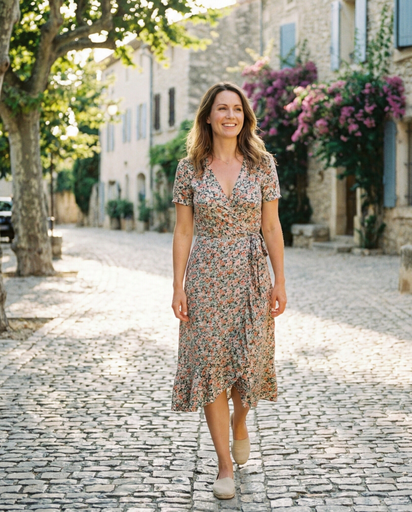 Wrap Dress with Espadrilles
