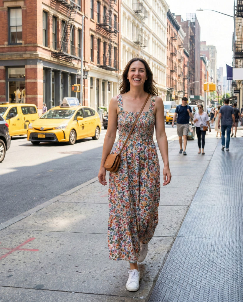 Maxi Dress with Sneakers