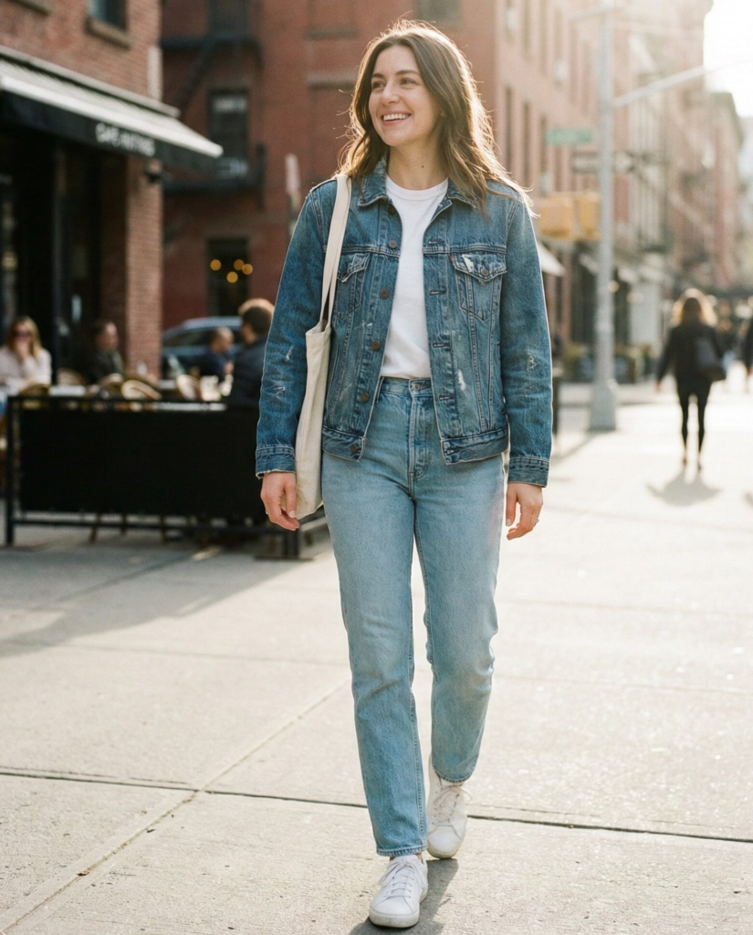 Denim Jacket + Basic Top