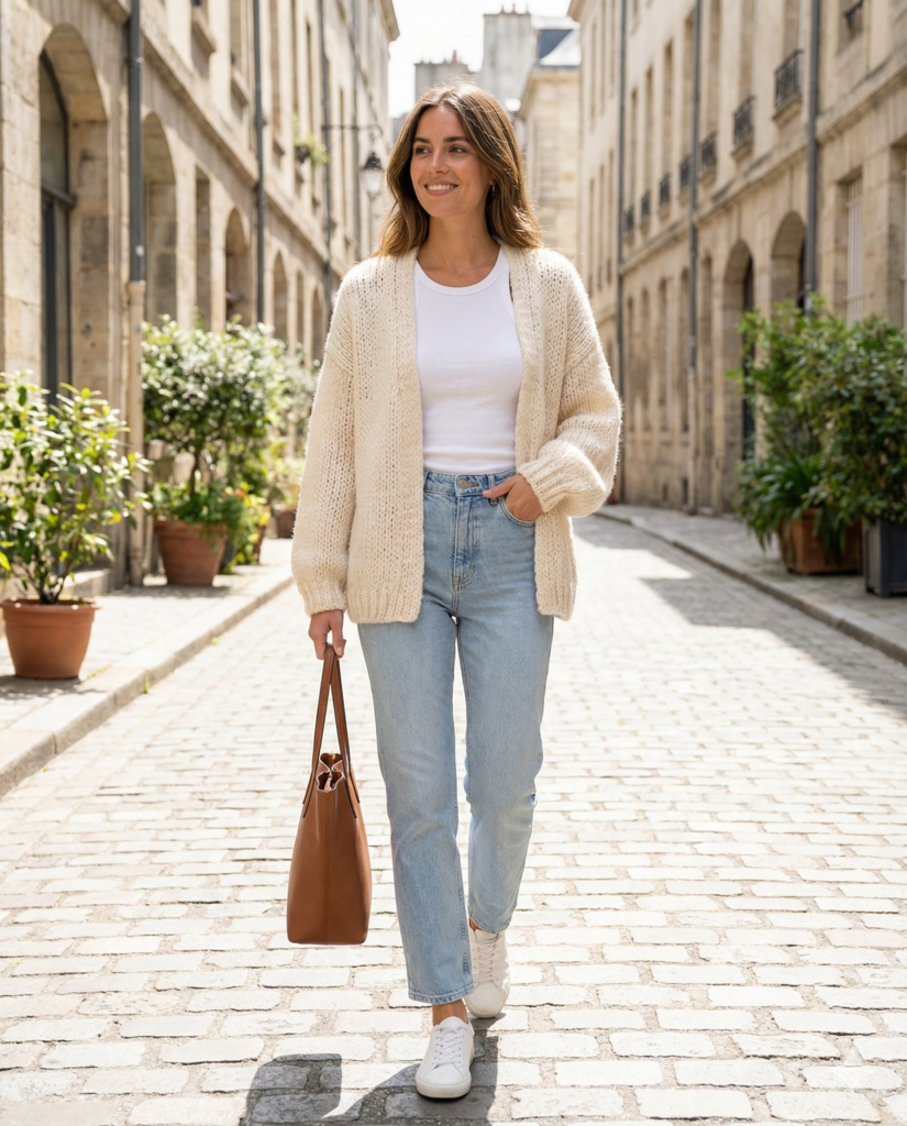 Cardigan + Tank + Jeans
