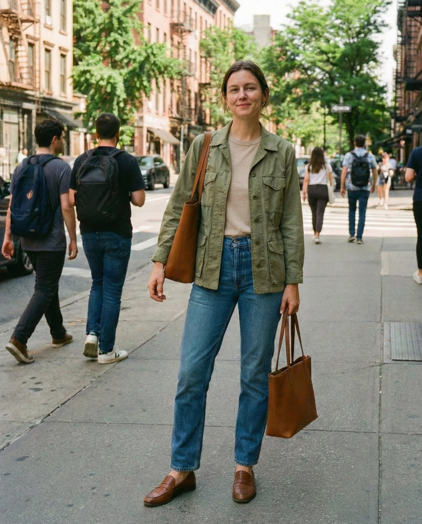 Neutral Tee + Utility Jacket