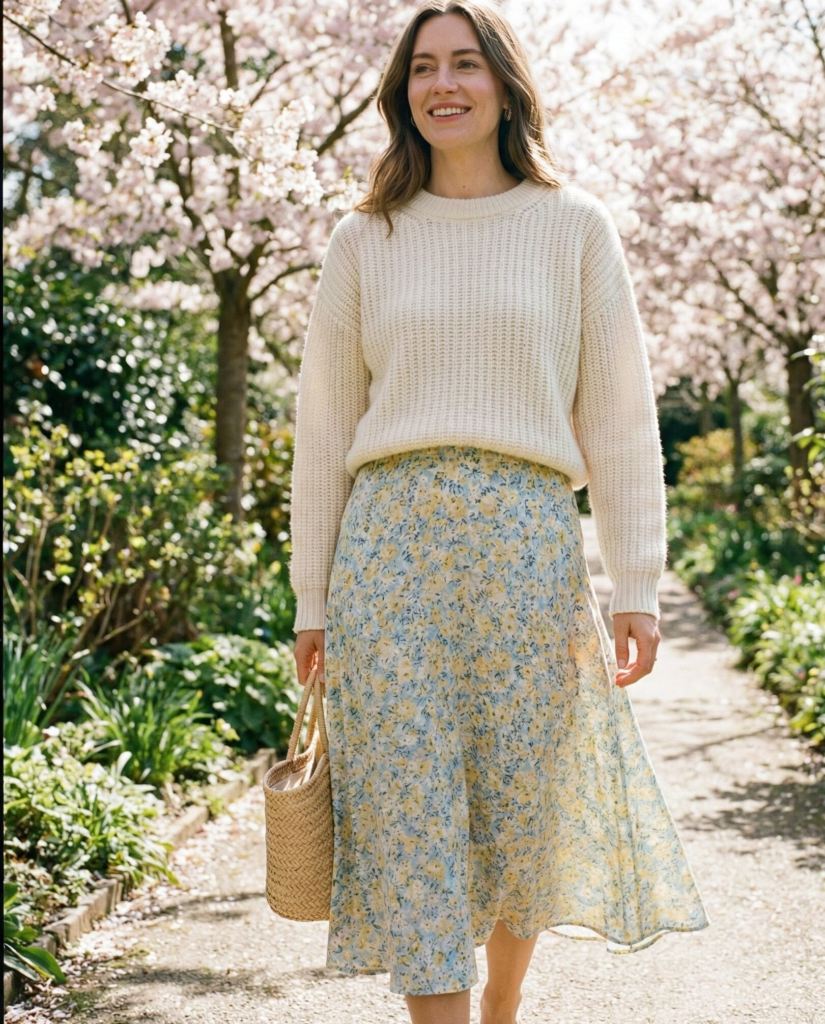  Midi Skirt + Soft Sweater