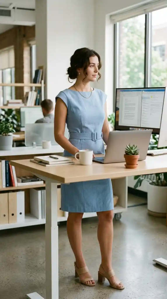 Structured Dress with Minimal Accessories