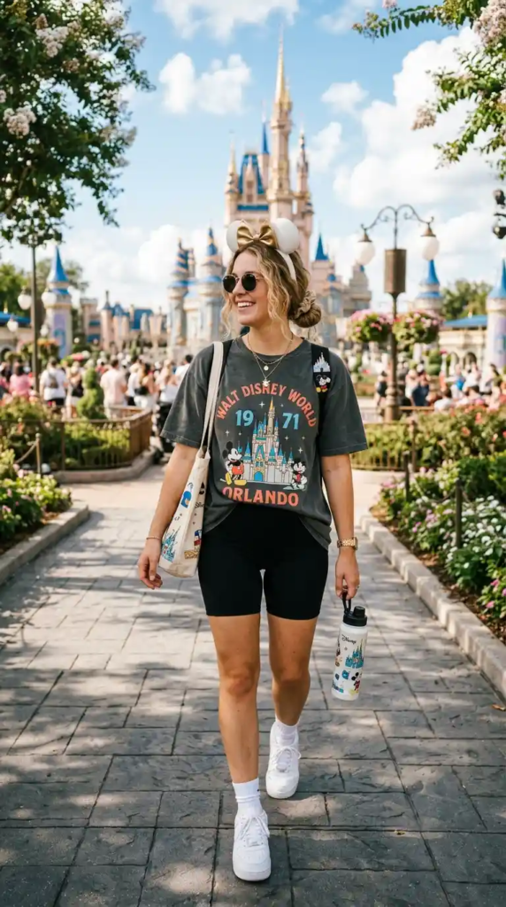 Matching Biker Set with Oversized Shirt