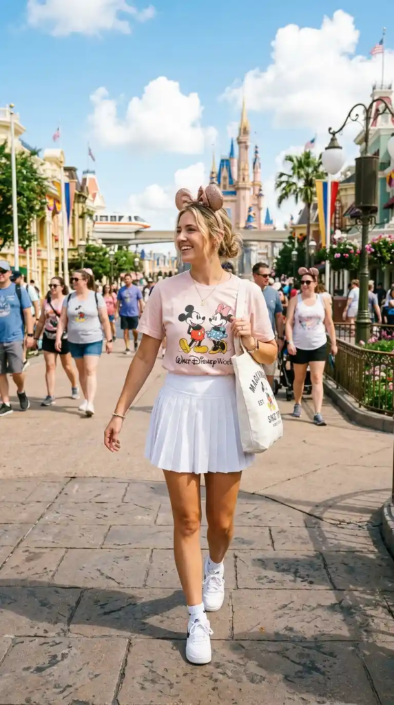 Disney Tee with Pleated Tennis Skirt