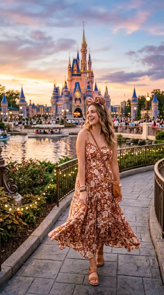 Flowy Maxi Dress with Mickey Ears