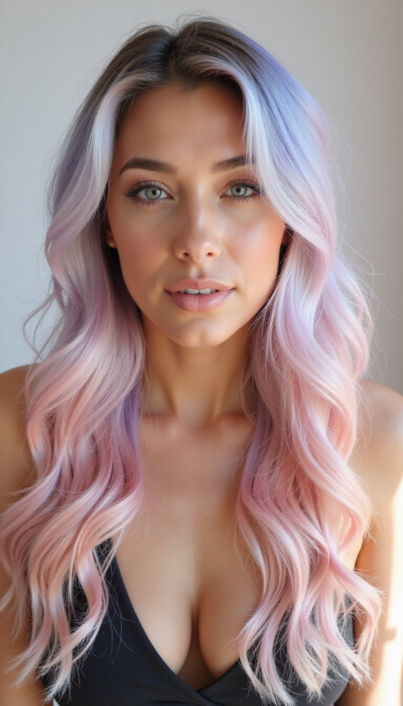 Soft Pastel Rainbow Balayage For Subtle Pride