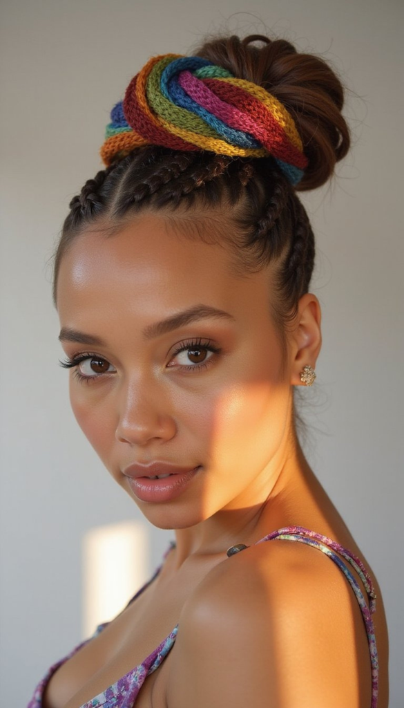 Rainbow Crown Braid For Festive Updo Looks