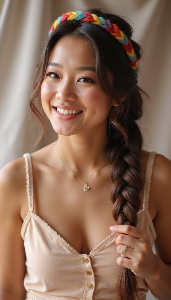 Halo Rainbow Braid For Soft Pride Aura