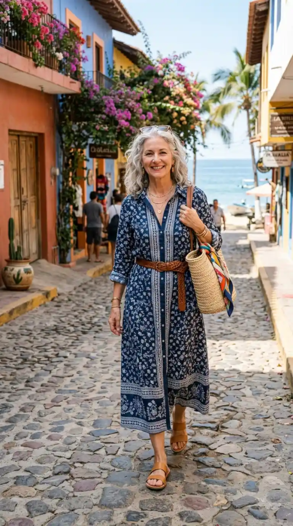 Maxi Shirt Dress with Belt