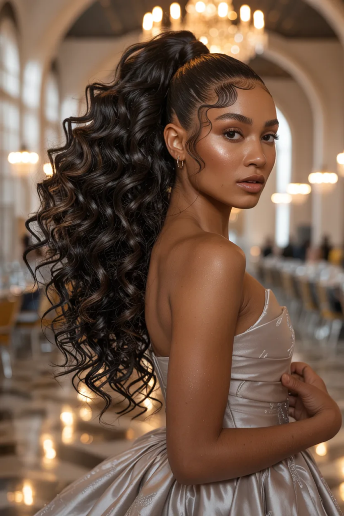 Voluminous Curly Ponytail