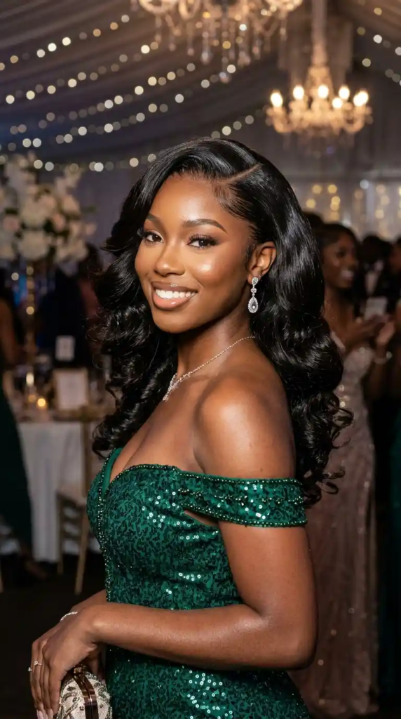 Side-Part Silk Press Curls