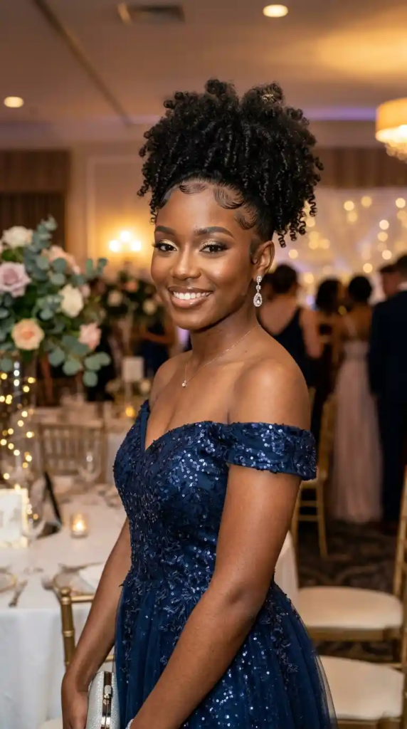 Curly Puff with Laid Edges