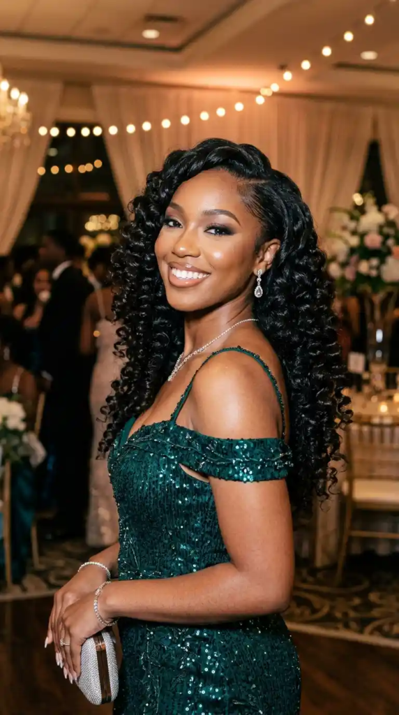 Side-Swept Glam Curls