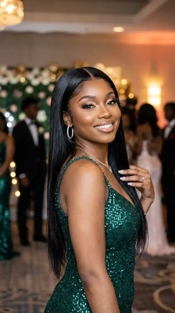  Sleek Middle-Part Straight Hair