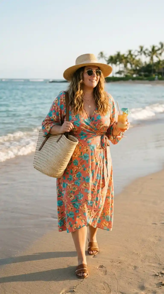 Wrap Dress with Soft Sandals