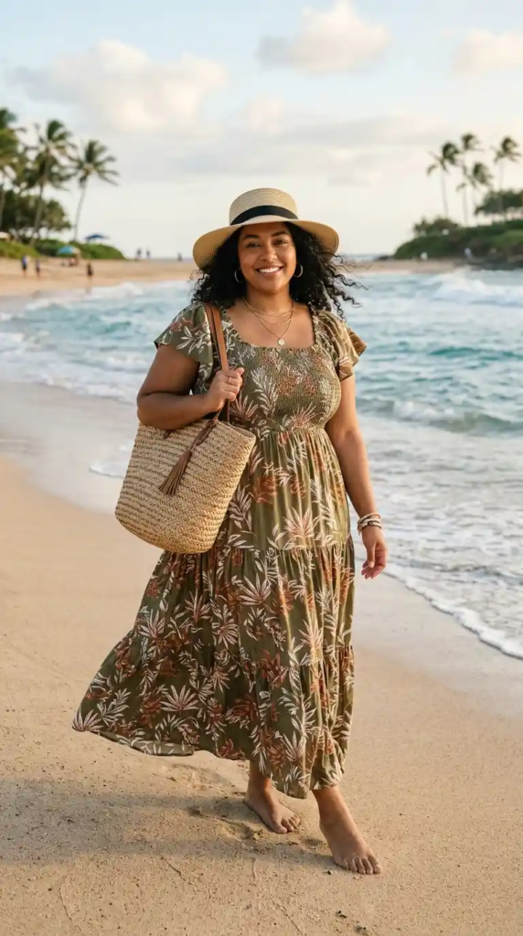 Empire Waist Maxi Dress with Sandals
