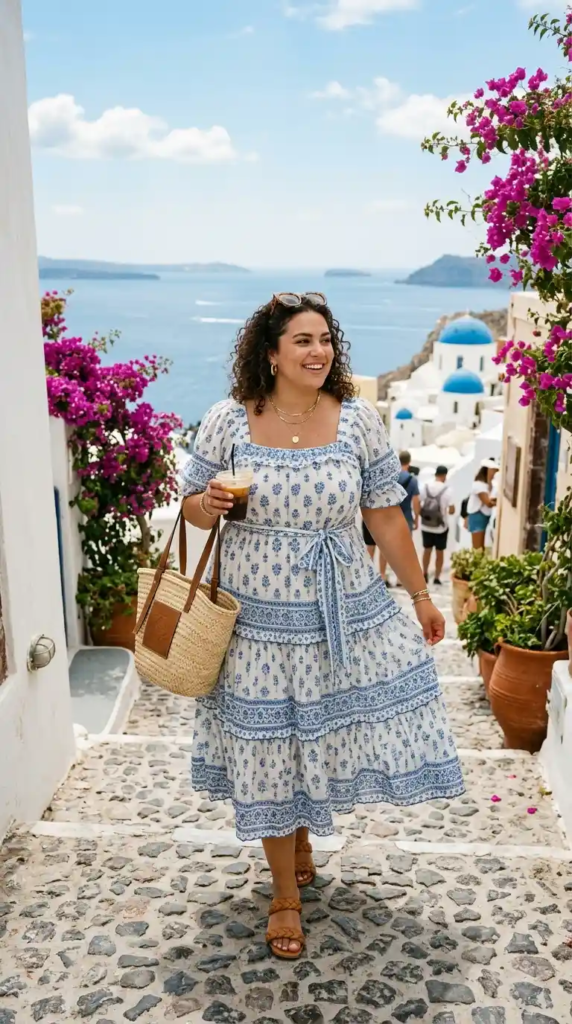 Tiered Midi Dress with Soft Accessories