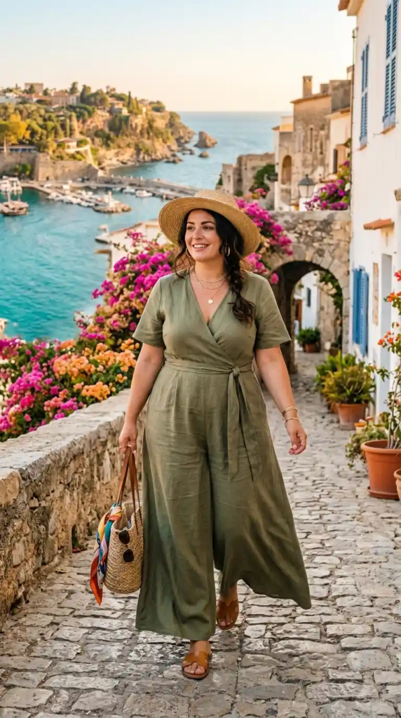 Wide-Leg Jumpsuit with Defined Top